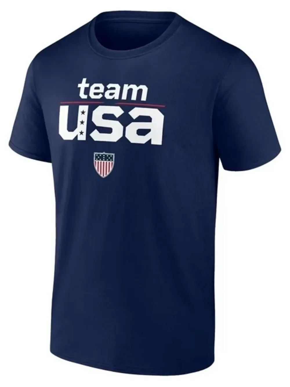 Men’s Olympics Team USA Navy Blue Graphic T-Shirt (Size: Large)